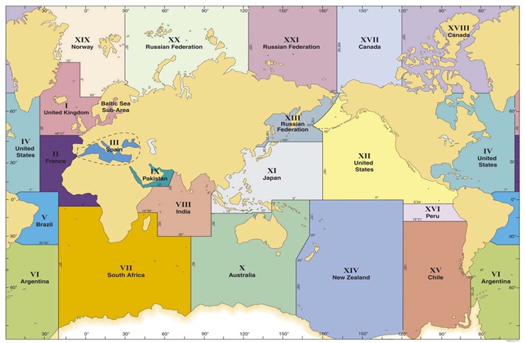 Các vùng NAVTEX trên thế giới